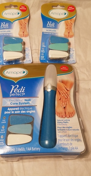 NWT Amopé Pedi Perfect Electronic Nail Care System + 2 Refill pkgs! - Picture 2 of 16